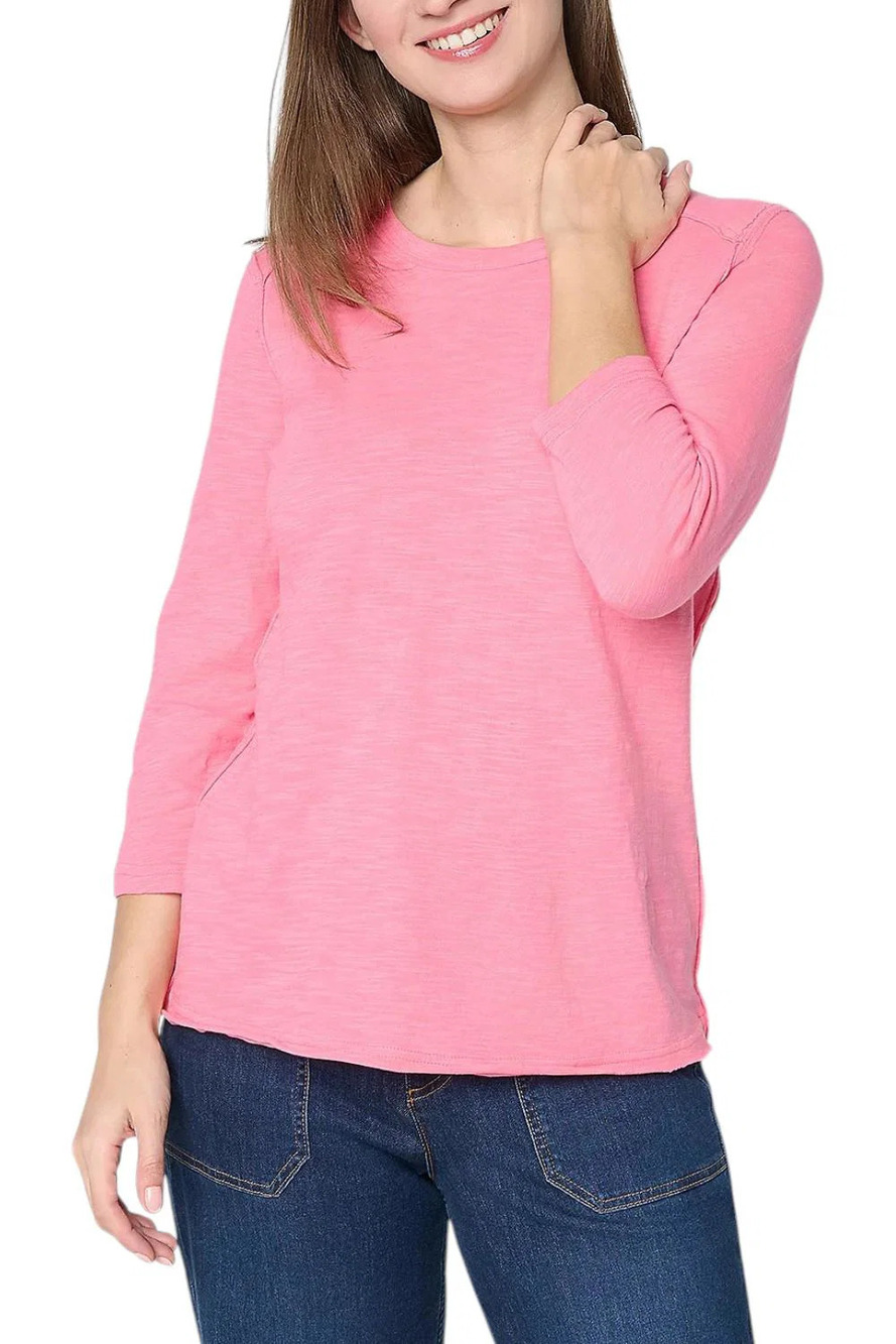LOGO Principles by Lori Goldstein Women's Seam Top Pink Lemonade - Regular